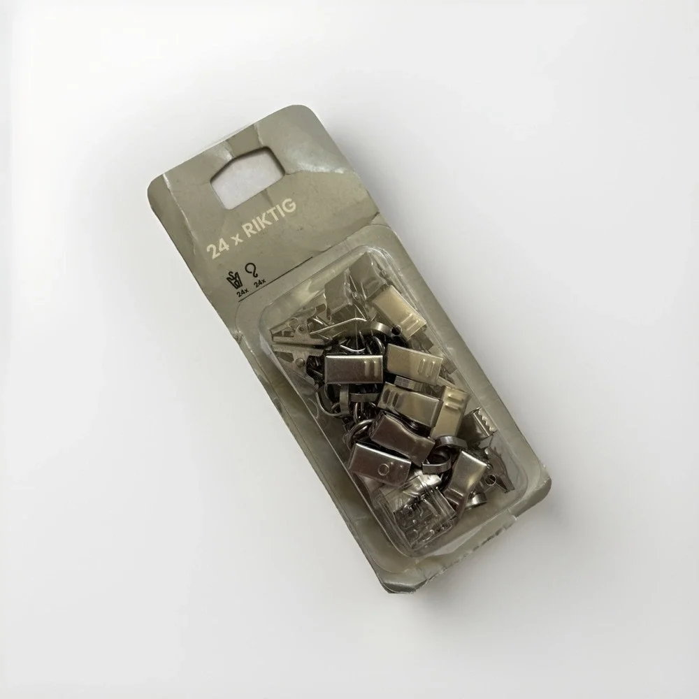 IKEA RIKTIG Curtain Hook Clips 24 Pack 802.122.01 Silver